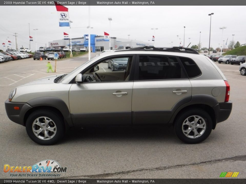 2009 Hyundai Tucson SE V6 4WD Desert Sage / Beige Photo #7