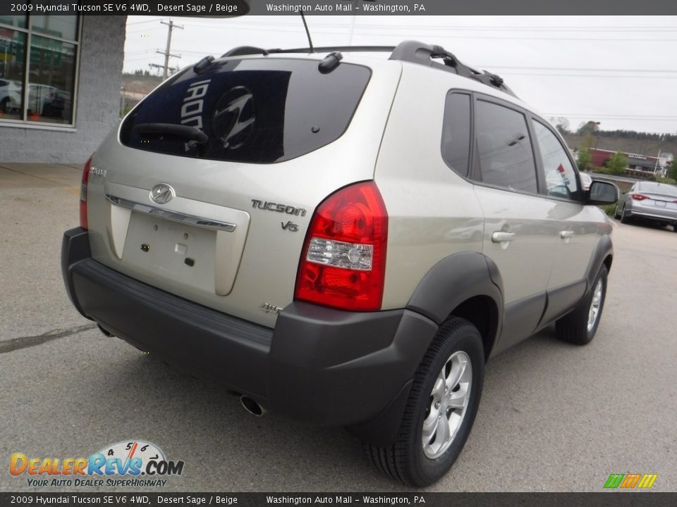 2009 Hyundai Tucson SE V6 4WD Desert Sage / Beige Photo #10