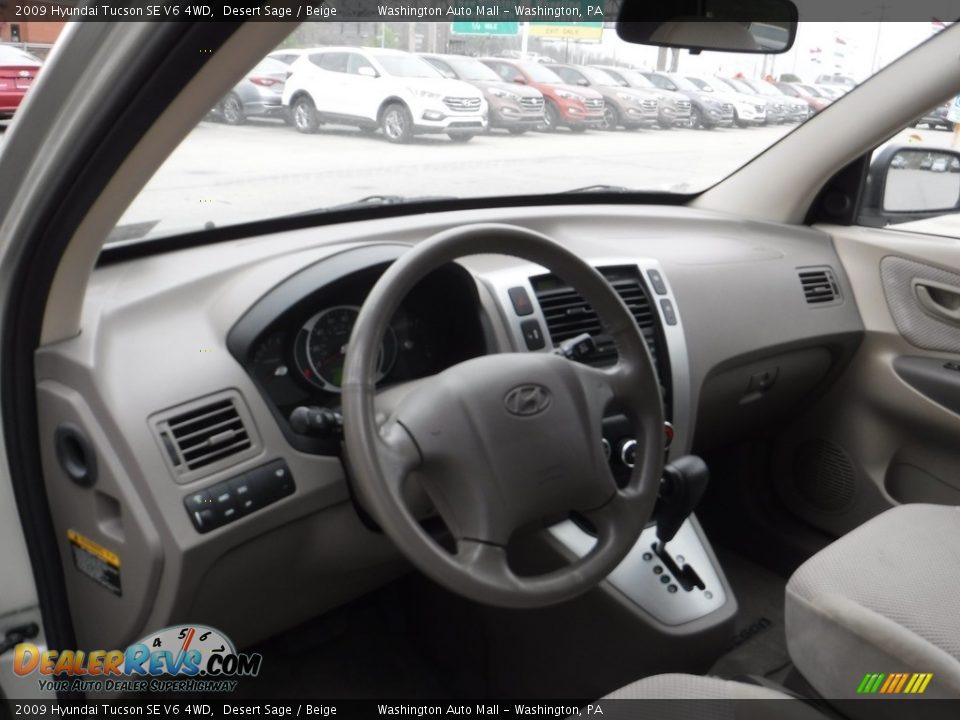 2009 Hyundai Tucson SE V6 4WD Desert Sage / Beige Photo #12