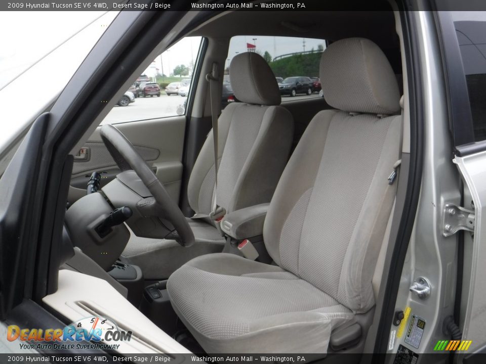 2009 Hyundai Tucson SE V6 4WD Desert Sage / Beige Photo #13