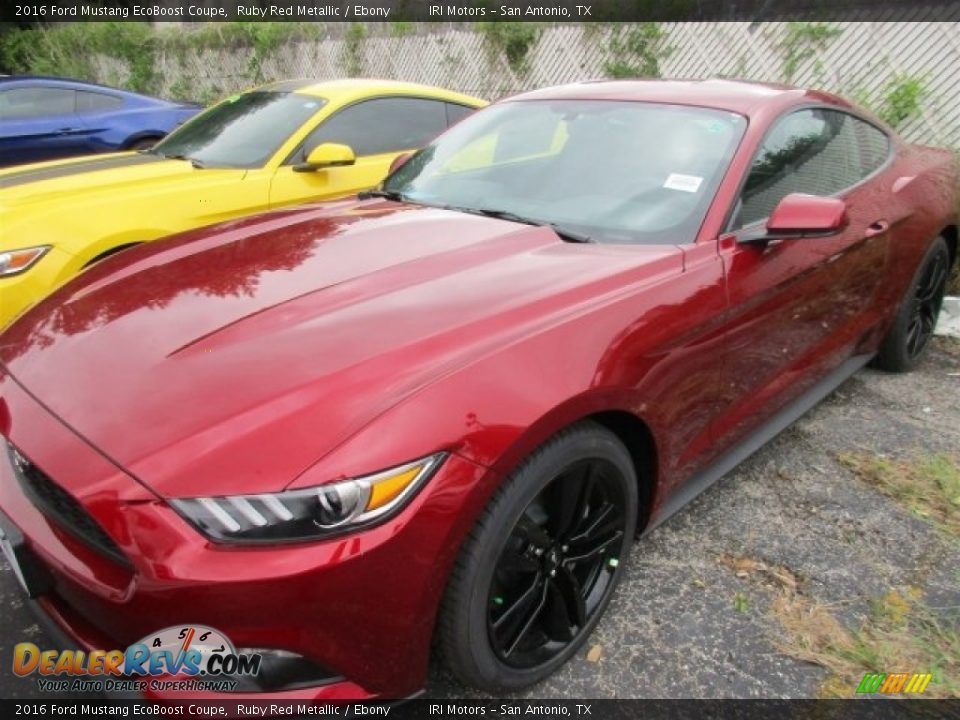 2016 Ford Mustang EcoBoost Coupe Ruby Red Metallic / Ebony Photo #2