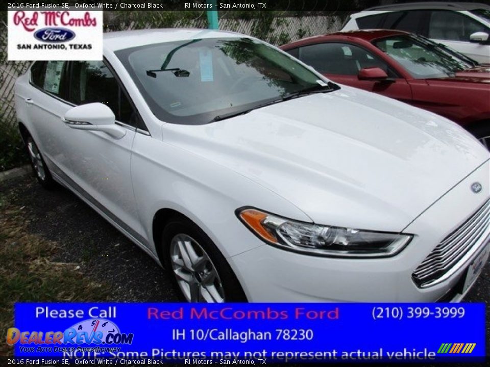 2016 Ford Fusion SE Oxford White / Charcoal Black Photo #1