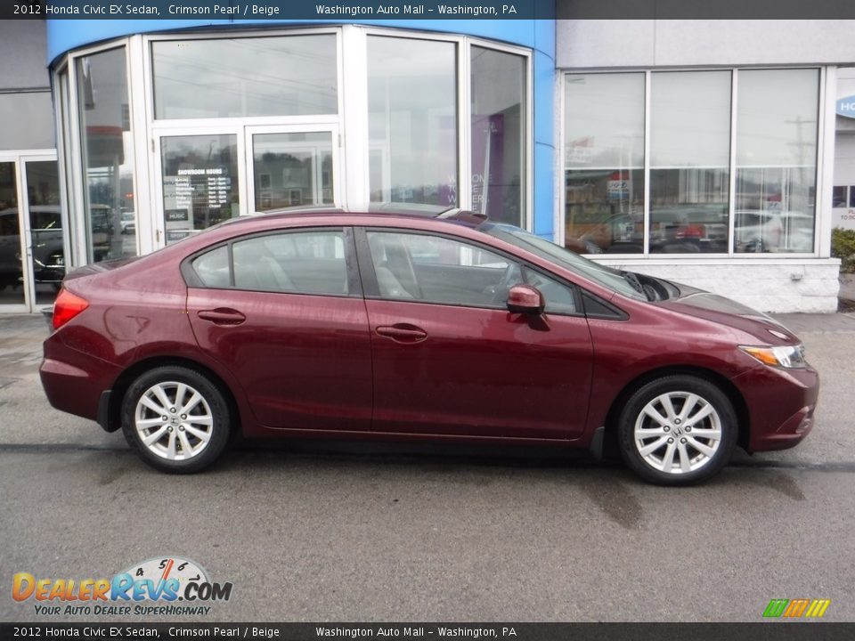 2012 Honda Civic EX Sedan Crimson Pearl / Beige Photo #2