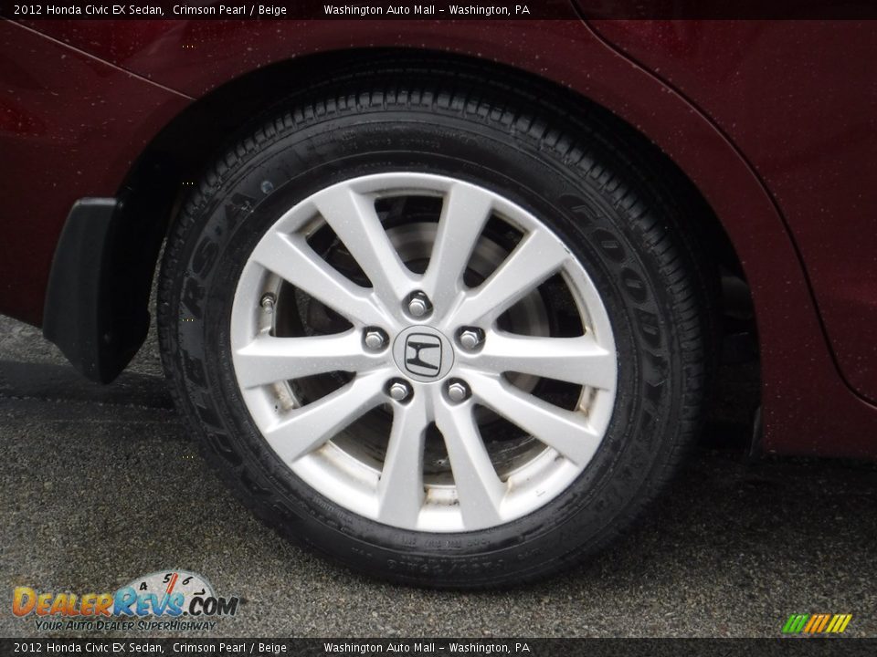 2012 Honda Civic EX Sedan Crimson Pearl / Beige Photo #3