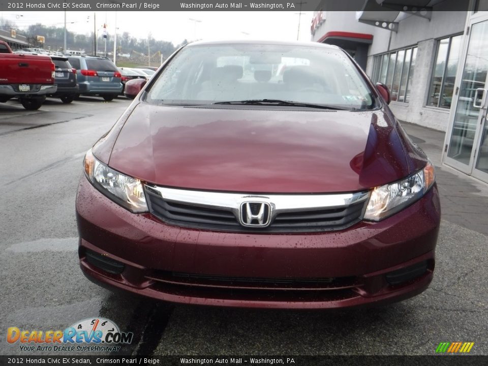 2012 Honda Civic EX Sedan Crimson Pearl / Beige Photo #5