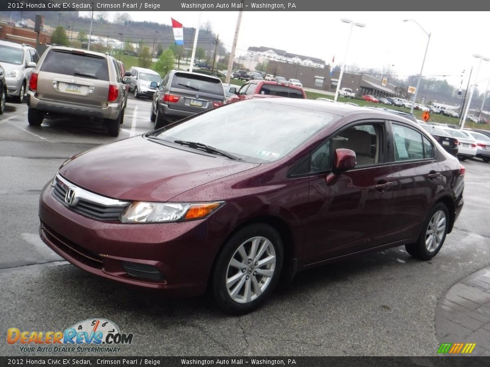 2012 Honda Civic EX Sedan Crimson Pearl / Beige Photo #6