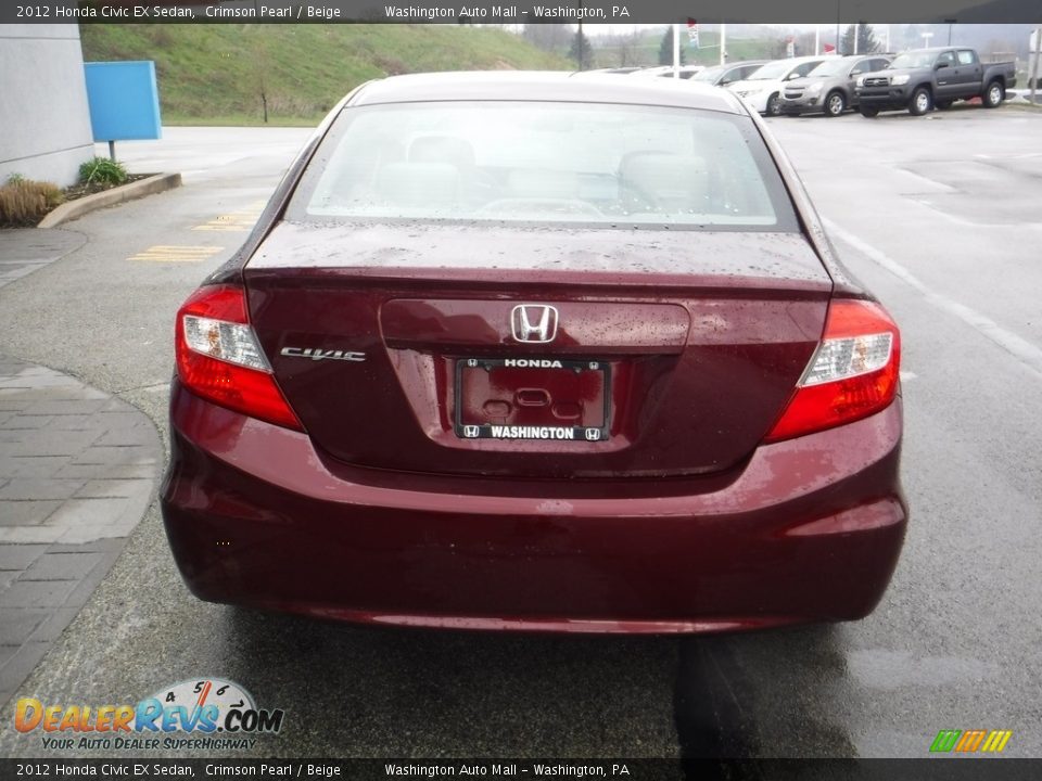 2012 Honda Civic EX Sedan Crimson Pearl / Beige Photo #9