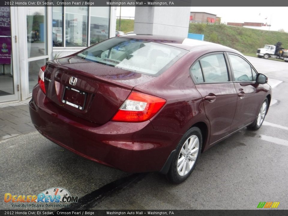 2012 Honda Civic EX Sedan Crimson Pearl / Beige Photo #10