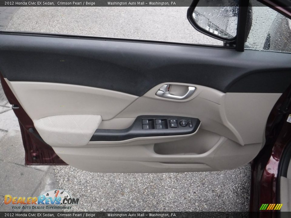 2012 Honda Civic EX Sedan Crimson Pearl / Beige Photo #11