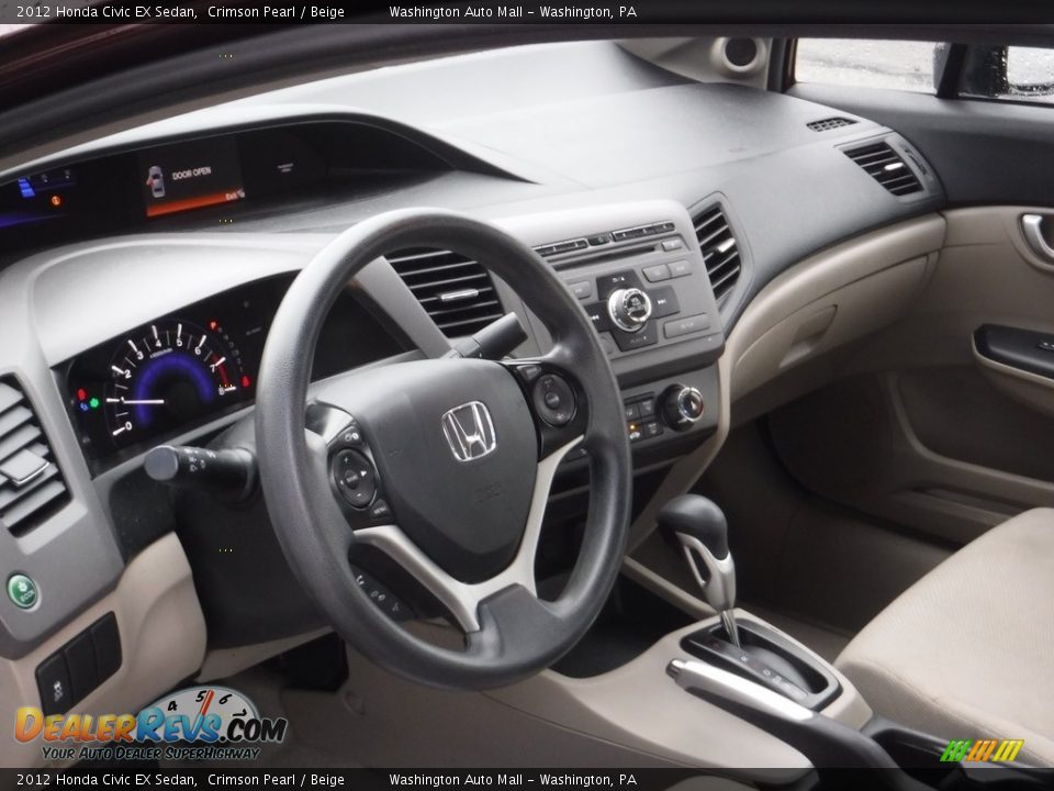 2012 Honda Civic EX Sedan Crimson Pearl / Beige Photo #12