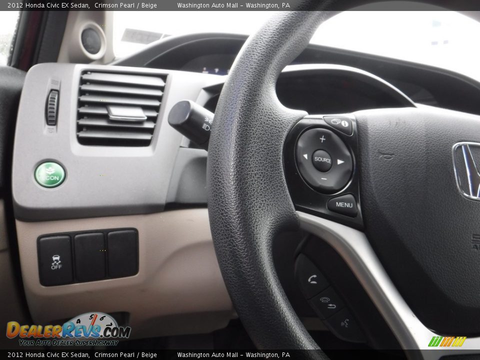 2012 Honda Civic EX Sedan Crimson Pearl / Beige Photo #13