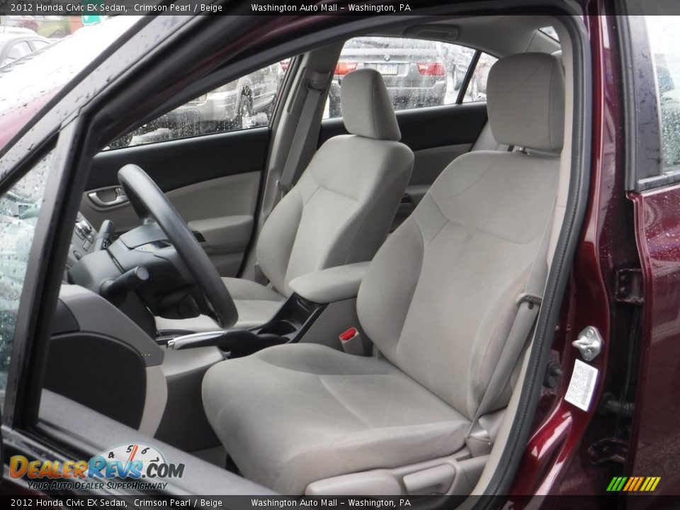 2012 Honda Civic EX Sedan Crimson Pearl / Beige Photo #14
