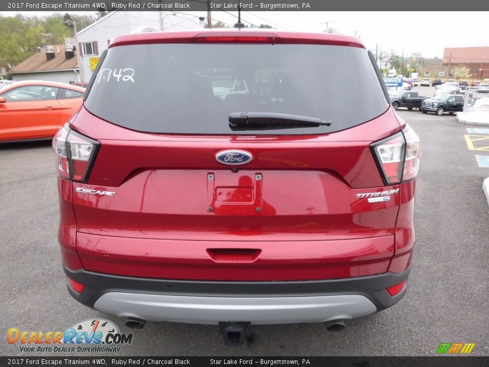 2017 Ford Escape Titanium 4WD Ruby Red / Charcoal Black Photo #6
