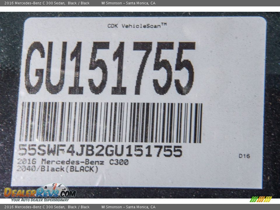 2016 Mercedes-Benz C 300 Sedan Black / Black Photo #7