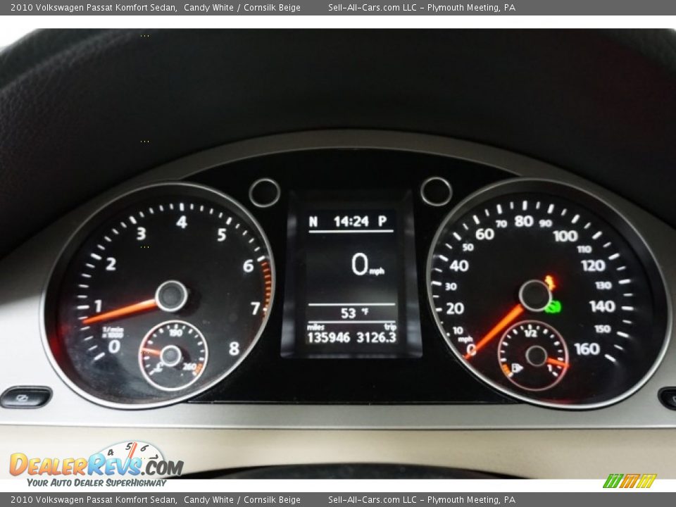 2010 Volkswagen Passat Komfort Sedan Candy White / Cornsilk Beige Photo #36