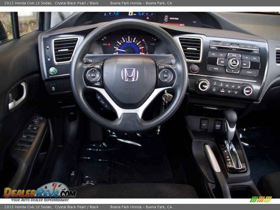 2013 Honda Civic LX Sedan Crystal Black Pearl / Black Photo #5