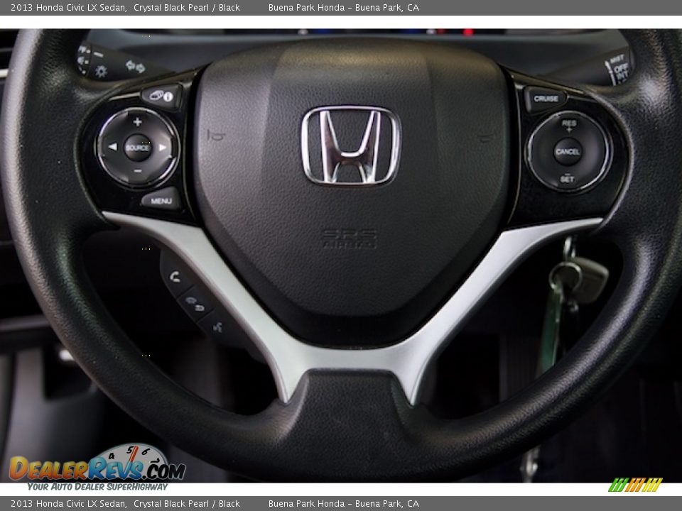 2013 Honda Civic LX Sedan Crystal Black Pearl / Black Photo #11