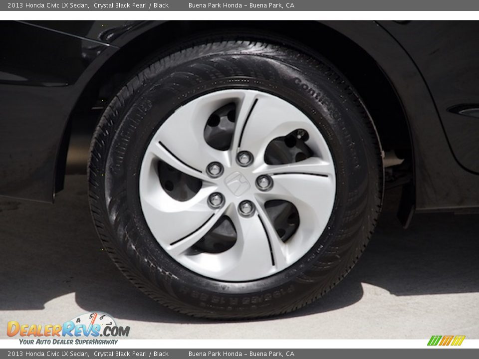2013 Honda Civic LX Sedan Crystal Black Pearl / Black Photo #25