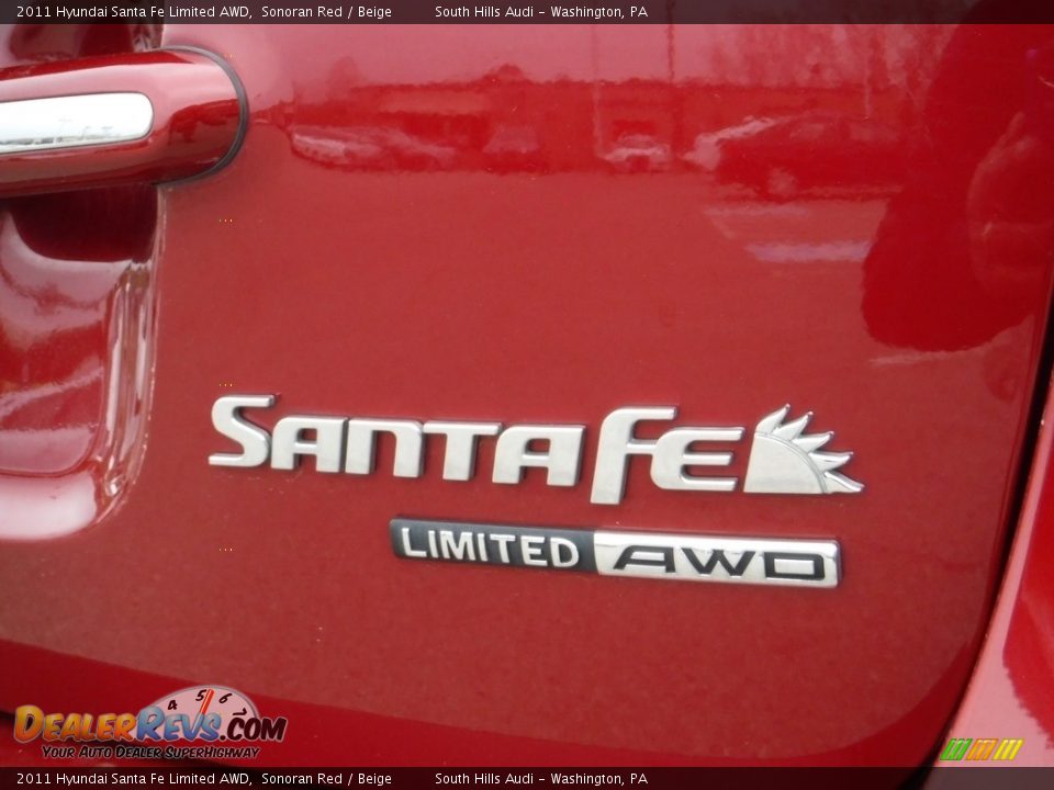 2011 Hyundai Santa Fe Limited AWD Sonoran Red / Beige Photo #12