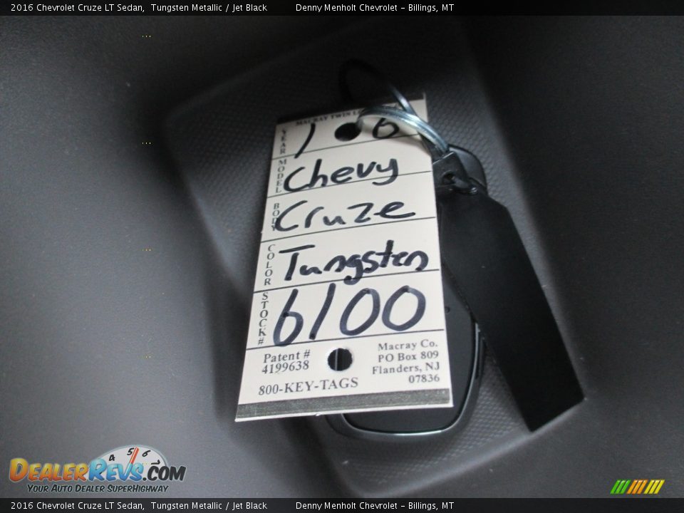 2016 Chevrolet Cruze LT Sedan Tungsten Metallic / Jet Black Photo #19