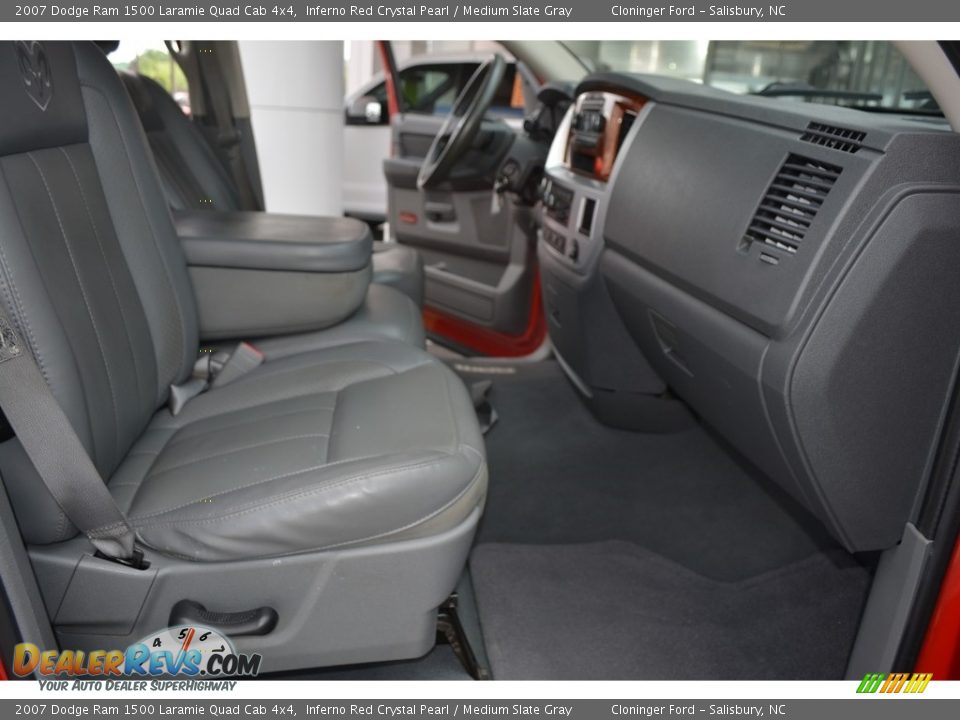 2007 Dodge Ram 1500 Laramie Quad Cab 4x4 Inferno Red Crystal Pearl / Medium Slate Gray Photo #16