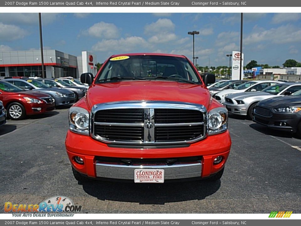 2007 Dodge Ram 1500 Laramie Quad Cab 4x4 Inferno Red Crystal Pearl / Medium Slate Gray Photo #25