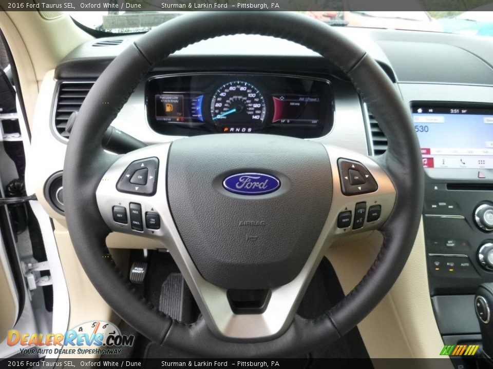 2016 Ford Taurus SEL Oxford White / Dune Photo #12