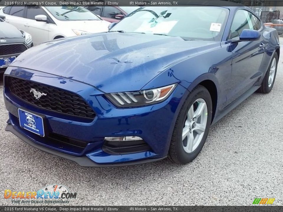 2016 Ford Mustang V6 Coupe Deep Impact Blue Metallic / Ebony Photo #26