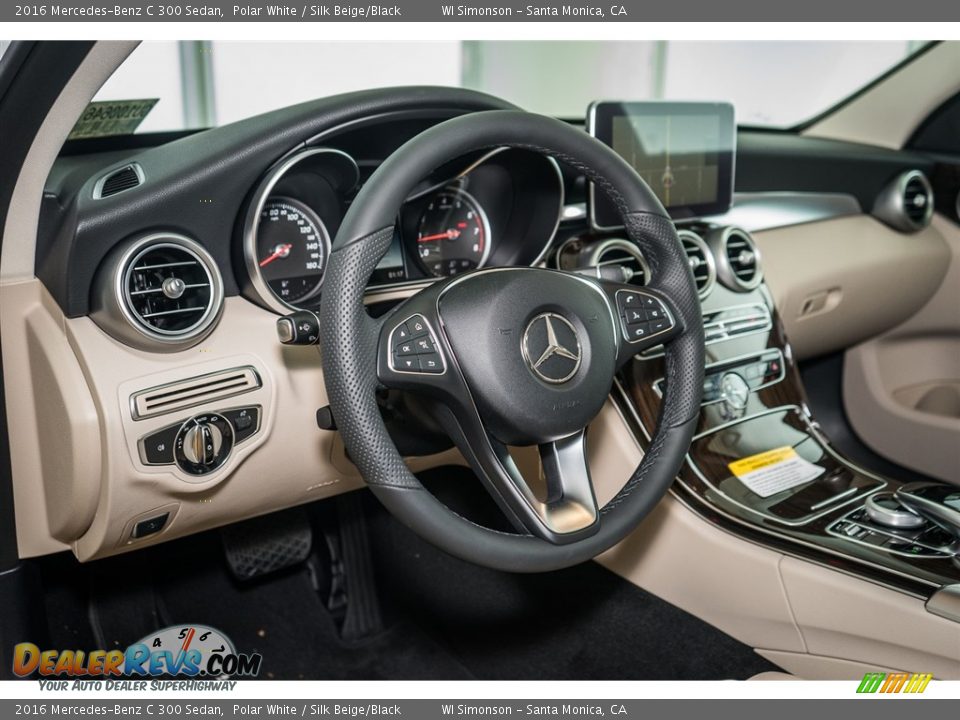 2016 Mercedes-Benz C 300 Sedan Polar White / Silk Beige/Black Photo #6