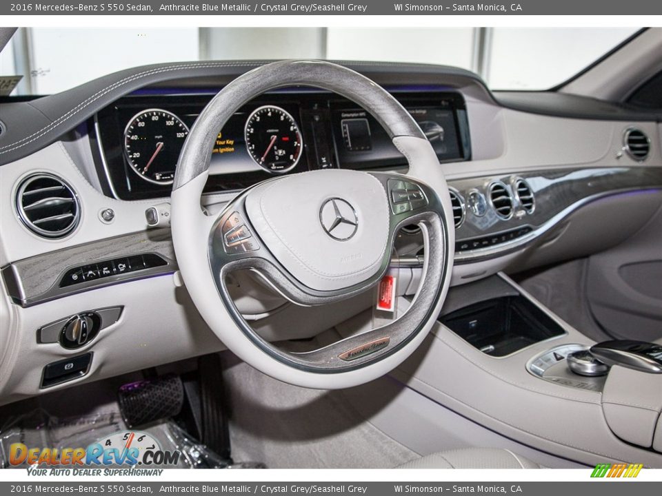 2016 Mercedes-Benz S 550 Sedan Anthracite Blue Metallic / Crystal Grey/Seashell Grey Photo #6