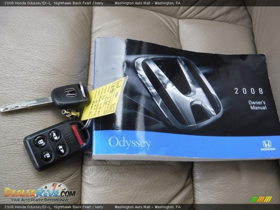 2008 Honda Odyssey EX-L Nighthawk Black Pearl / Ivory Photo #23