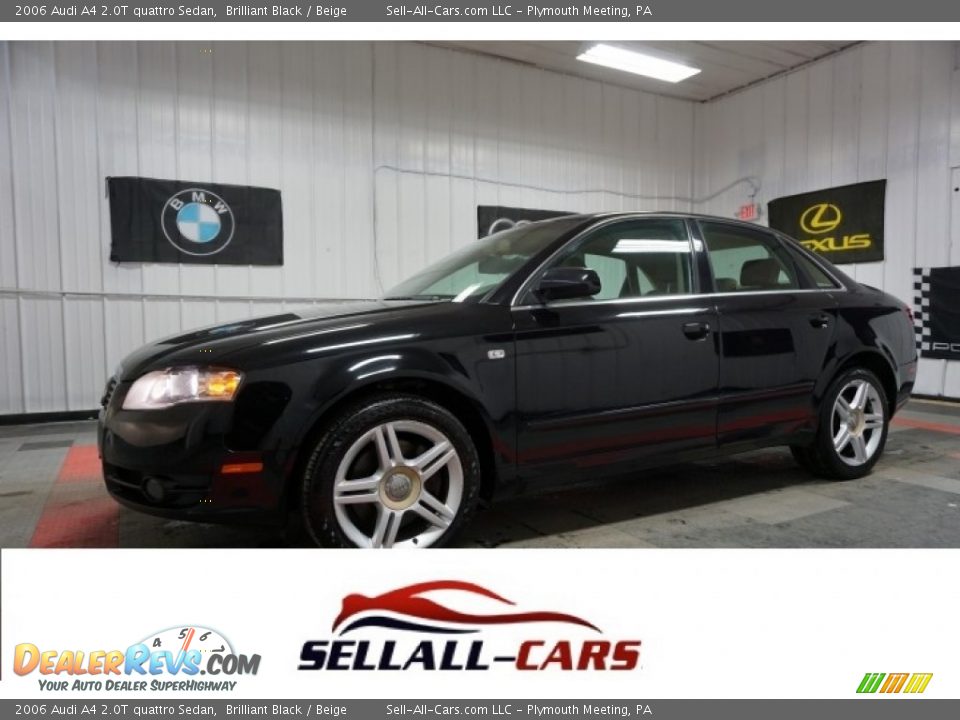 2006 Audi A4 2.0T quattro Sedan Brilliant Black / Beige Photo #1