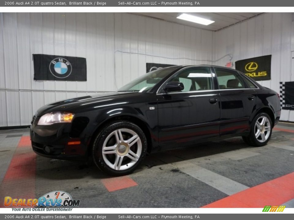 2006 Audi A4 2.0T quattro Sedan Brilliant Black / Beige Photo #2