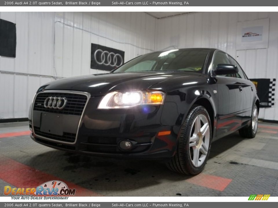 2006 Audi A4 2.0T quattro Sedan Brilliant Black / Beige Photo #3