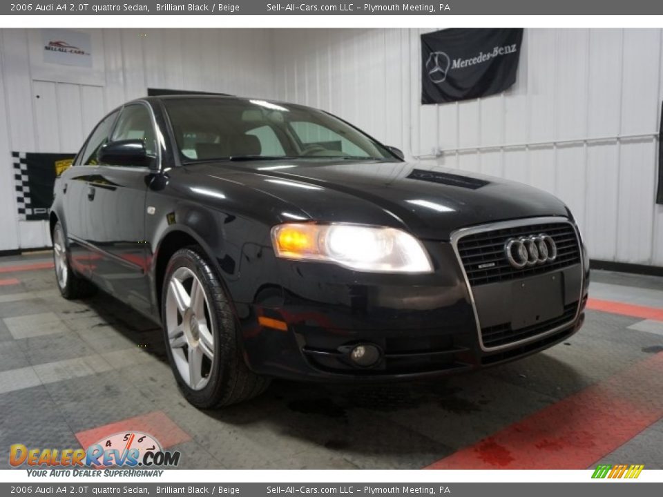 2006 Audi A4 2.0T quattro Sedan Brilliant Black / Beige Photo #5