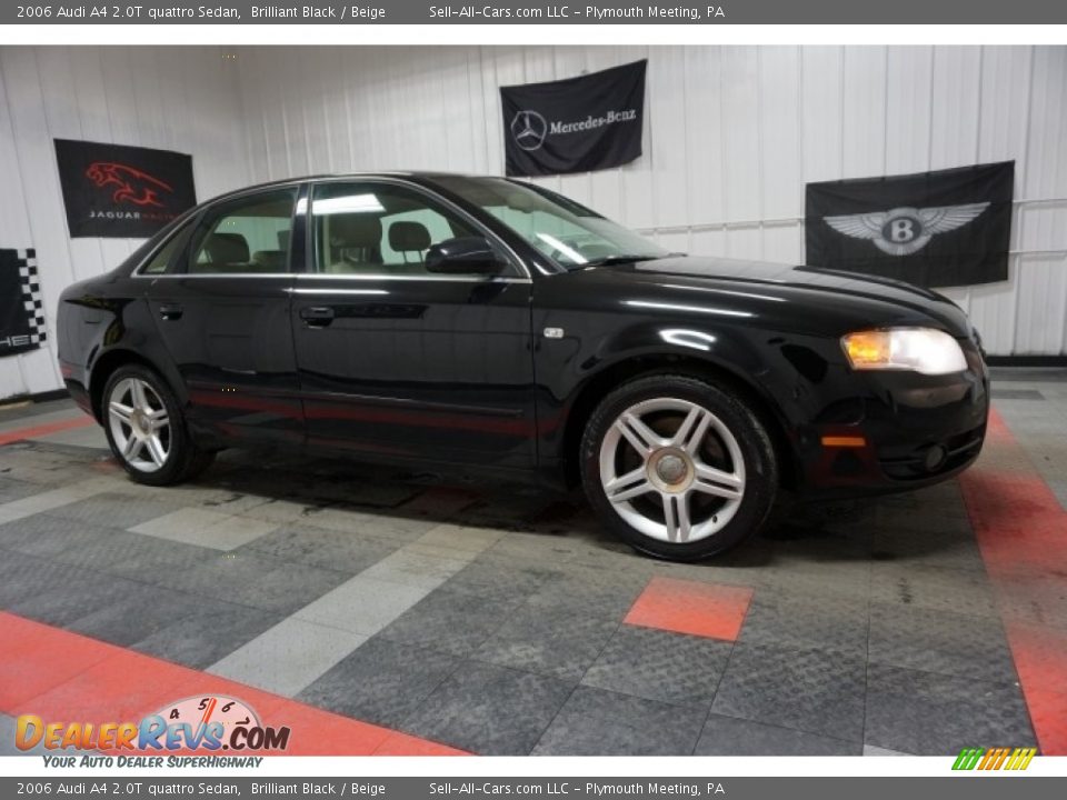 2006 Audi A4 2.0T quattro Sedan Brilliant Black / Beige Photo #6