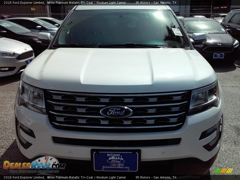 2016 Ford Explorer Limited White Platinum Metallic Tri-Coat / Medium Light Camel Photo #3