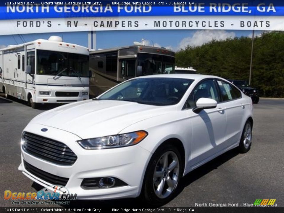 2016 Ford Fusion S Oxford White / Medium Earth Gray Photo #1