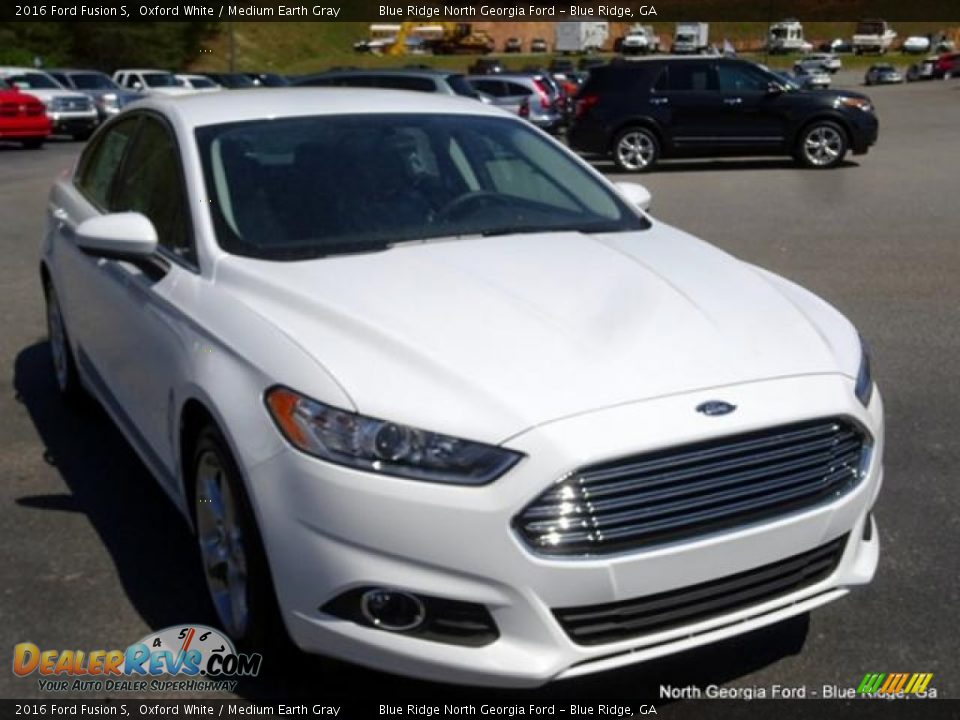 2016 Ford Fusion S Oxford White / Medium Earth Gray Photo #7
