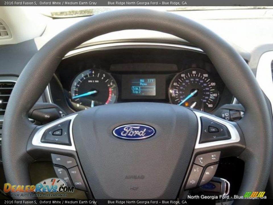2016 Ford Fusion S Oxford White / Medium Earth Gray Photo #19