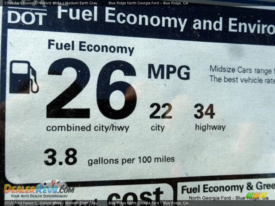 2016 Ford Fusion S Oxford White / Medium Earth Gray Photo #26