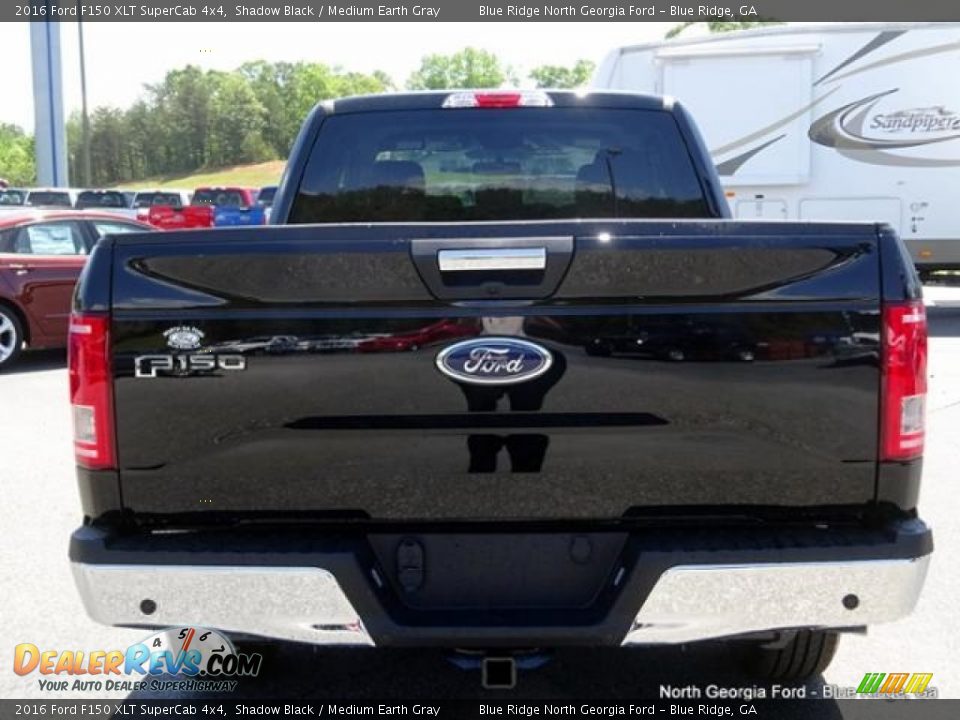 2016 Ford F150 XLT SuperCab 4x4 Shadow Black / Medium Earth Gray Photo #4