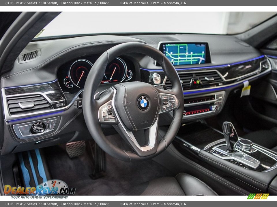 2016 BMW 7 Series 750i Sedan Carbon Black Metallic / Black Photo #6