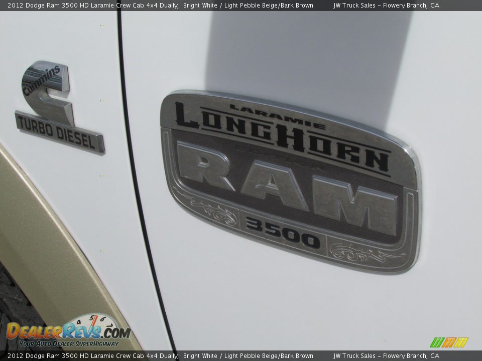 2012 Dodge Ram 3500 HD Laramie Crew Cab 4x4 Dually Bright White / Light Pebble Beige/Bark Brown Photo #9