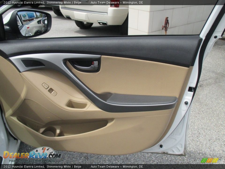 2012 Hyundai Elantra Limited Shimmering White / Beige Photo #30