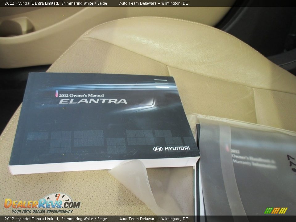 2012 Hyundai Elantra Limited Shimmering White / Beige Photo #34