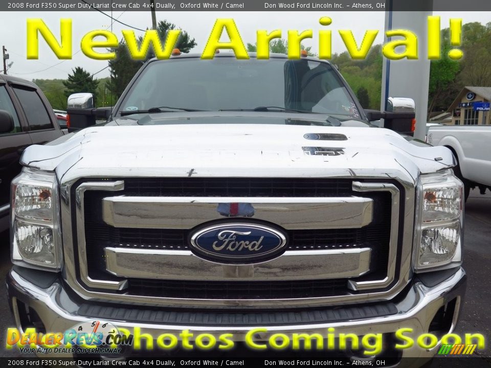2008 Ford F350 Super Duty Lariat Crew Cab 4x4 Dually Oxford White / Camel Photo #1