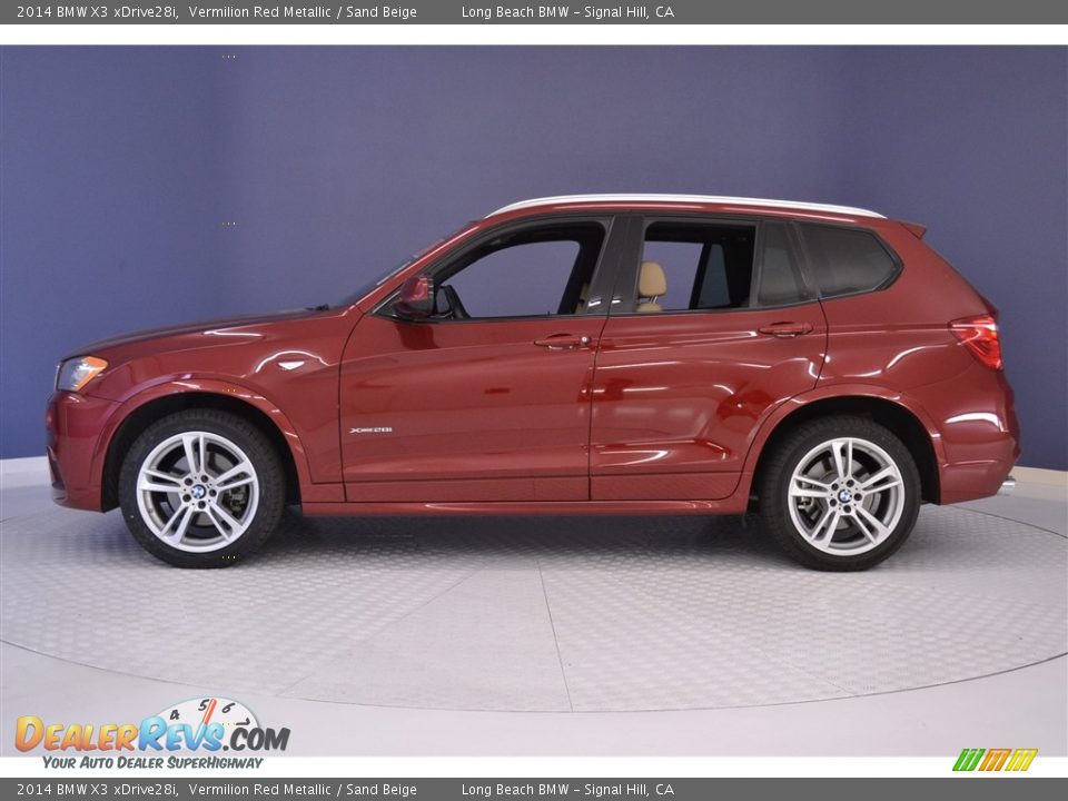 2014 BMW X3 xDrive28i Vermilion Red Metallic / Sand Beige Photo #4