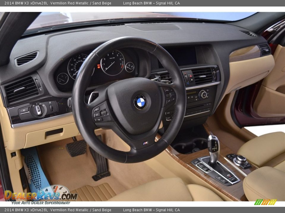 2014 BMW X3 xDrive28i Vermilion Red Metallic / Sand Beige Photo #11