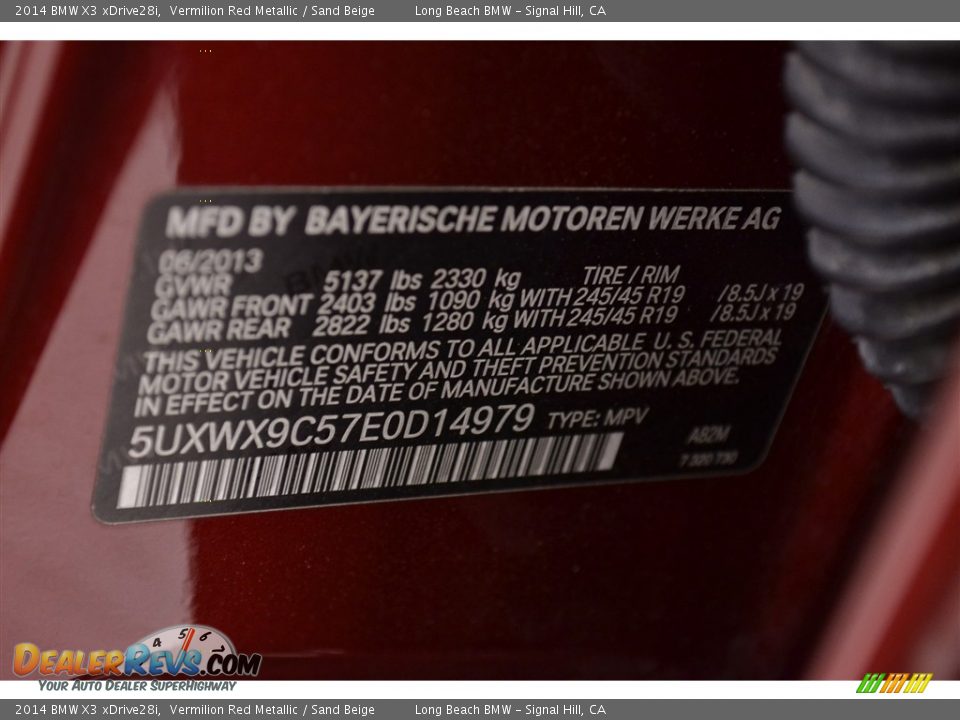2014 BMW X3 xDrive28i Vermilion Red Metallic / Sand Beige Photo #30